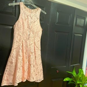 Cute fashionable Pink Lace Dress